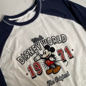 Walt Disney World 1971 Mickey Raglan Shirt XXL Disney Parks Baseball Tee
